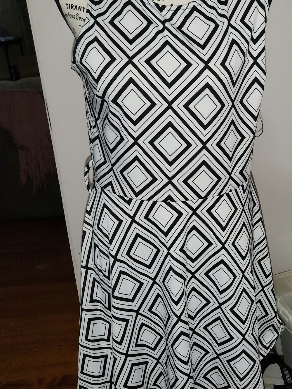 Connection 18 L Black & White Geo Fit & Flare Dress - Picture 2 of 6
